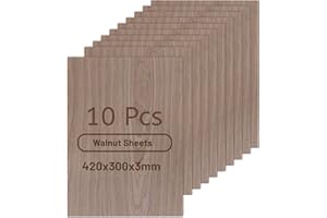 DBREAKS 10 Pièces Contreplaqué Noyer 3mm, 420x300x3mm, Plaque en Bois Brut, Découpe Laser Bois Contreplaqué, Plywood pour Modélisme Artisanat