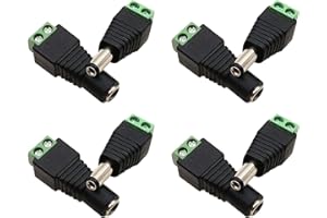 iJiGui 4 Paare DC 5.5mm x 2.1mm DC Plug DC Female Connector DC Power Supply Male Adapter, 6 Male 6 Female DC Netzsteckeradapter für CCTV Kamera, LED Leiste leuchtet, Hohlstecker
