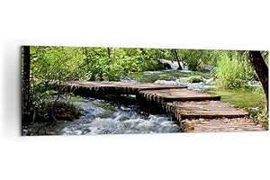 ARTTOR Lienzos decorativos 160x50cm Cuadro Sobre Lienzo Moderno Parque naturaleza verde árboles Grande XXL Dormitorio Cuadros Pared Imágenes Cuadros Decoracion Salon Wall Art Prints Decor AB160x50-0356