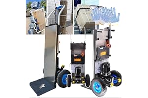 UPIKIT Elektrischer Handkarren-Treppensteiger, Treppensteiger-Sackkarre, Tragfähigkeit (400 Kg), Abnehmbarer Akku (48 V/36 Ah), Wartungsfreier/Bürstenloser Motor, Treppen Hinauf Und Hinunter