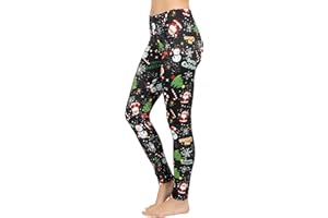 Love My Fashions Christmas Legging for Womens High Waisted Legging Xmas Snowflake Reindeer Santa Elf Printed Novelty Legging Yoga Running Gym