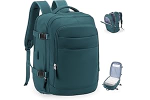 VGCUB Zaino da Viaggio Aereo Bagaglio a Mano 40x30x20 Easyjet 45x36x20 Borsa da Viaggio Cabina 40x20x25 Ryanair Donna Zaino Impermeabile Travel Backpack Blu Pavone Ottimizzazione