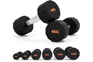 SPORTNOW Dumbbells Set, Hand Weights Pair with 12-Sided Shape and Non-Slip Grip for Men Women Home Gym Workout, 2 x 2kg/2 x 4kg/2 x 6kg/2 x 8kg/2 x 10kg/2 x 12kg