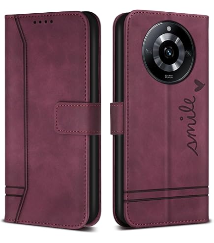GOKEN Cover per Realme 11 PRO+ (Plus)/ Realme 11 PRO 5G, Custodia Folio in PU Pelle Flip Wallet Libro Case con Portafoglio, TPU Silicone Magnetica Cover con Supporto di Stand/Carte Slot (Marrone