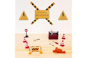 AKSXU Wichtel Zubehör Baustelle, 20Pcs Miniatur Wichtel Baustelle Set Weihnachten Deko Wichtelzubehör für Wichteltür und 1/12 Puppenhaus,DIY wichtel Baustelle Einzug