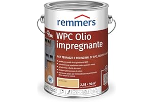 Remmers Olio di impregnazione WPC incolore, 2,5 litri, olio a base di solvente per WPC all'interno e all'esterno, per terrazze, recinzioni o mobili da giardino di WPC, Resysta e bambù