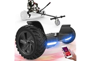 FUNDOT Hoverboards with seat,All terrain Hoverboards with hoverkart,8.5 inch Self Balancing Scooter go kart,Off-Road Hoverboards with Bluetooth Speaker,APP,LED,Powerful Motor,Gift for Children Adults