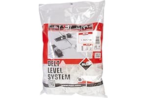 RUBI 2842 | Bridas de Nivelación para Cerámica | Brida de 1,5 mm para Baldosas Cerámicas de entre 3 y 12 mm | Para Formatos de 30x30 cm y Superiores | 400 unidades | BRIDA DELTA LEVEL SYSTEM