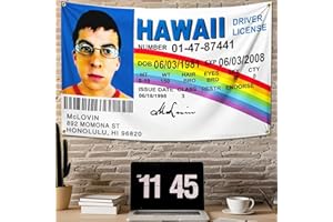Vanpoo Mclovin ID Flag 3x5Ft Heavier Funny Wall tapestry for Bedroom College Dorm Room Decor,Large Mclovin Flag with 4 Brass Grommets Romantic Present