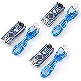 ELEGOO 3pcs Nano Board Pre-soldered with USB Cable, Motherboards Compatible with Arduino