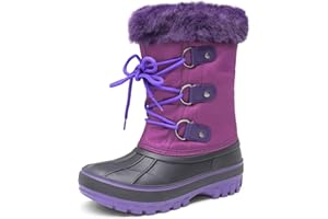 DREAM PAIRS Bambini Ragazza Stivali da Neve Inverno Stivaletti Impermeabile Antiscivolo Caloroso Stivali Ragazzino