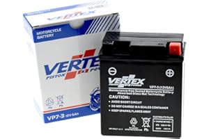 Vertex VP7-3 Sealed AGM Motorcycle/Powersport Battery, 12V, 6Ah, CCA (-18) 85, Compatible with: CTX7L-BS, Perfect battery for Motorcycle, ATV's, Personal Watercraft and Snowmobiles