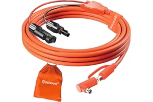 VOLTKARE 8.2ft(2.5m) Solar Connector to DC7909 + 8020 Charging Cable - 12AWG + 14AWG Solar Panel Extension Cable Compatible with Jackery, GRECELL, Goal Zero Yeti, Anker Portable Power Station