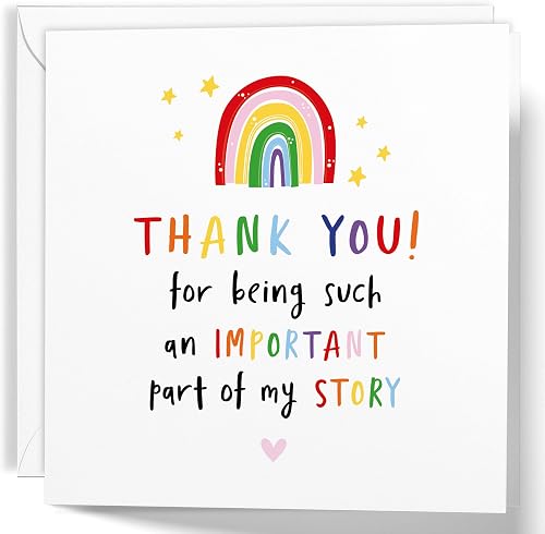 Teacher Thank You Card, Thank You for Being an Important Part of My Story Card