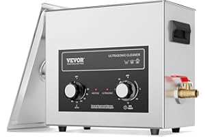 VEVOR Pulitore ad Ultrasuoni 6L con Timer Riscaldante Cestello, Macchina Digitale a Cavitazione Sonica, Pulitrice Ultrasuoni 180 W per Strumenti di Orologi, Occhiali, Monete, Utensili Metallici