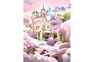 HXSYKJDM 5D Diamond Painting, DIY Diamant Maler Set, 30 X 40 CM Full Drill Kreuzstich Stickerei Malerei für Hause Wall Büro Dekoration (Fantasy-Schloss)