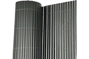 Oypla 1m x 4m Grey PVC Outdoor Garden Fencing Privacy Screen Roll