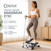 Cosfer Stepper Egzersiz Aleti &ndash; Step Kardiyo ve Bacak &Ccedil;alıştırma Cihazı Diren&ccedil; Lastikli