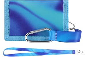 GmeDhc Portefeuille pour Adolescents, Porte Monnaie Enfant Pliable avec Mousqueton, Lanière de Cou, pour Garçons Filles Cadeau Danniversaire détudiant
