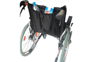 SANICURA MEDICAL GMBH SoNa24 Rollstuhlnetz mit Futter und Klettschlaufen / Rollatornetz | universal ca. 40 x 35 cm | Einkaufsnetz für Rollstuhl und Rollator