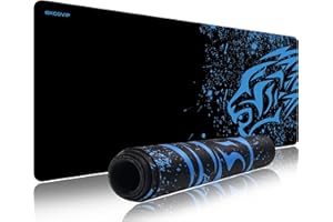 EXCO Tapis de Souris Gaming XL - 700 x 300 mm - Gamer Mouse Pad - approprié pour Souris de Bureau et Souris de Gaming - Blue Leopard 3522