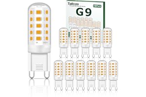 Tailcas Ampoule LED G9, 12PCS Led 3000K 500LM 5W Équivalent 50W Halogène, Lampe Blanc Chaud Non-dimmable Sans Scintillement AC/DC 220-240V pour Chambre, Salon, Cuisine, Jardin