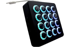 Dj Techtools Midi Fighter Spectra High Quality DJ Midi Controller - Black - Powerful Official Mappings - Customizable LED Colour Rings - Precise Control - Midi Controller