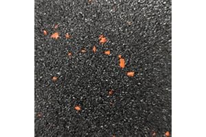 ARK MAT Rubber Crumb Gym Floor Tiles - Heavy Duty Non-Slip Commercial Grade Gym Mats - 1m x 1m (Orange Fleck, 10mm Thick)