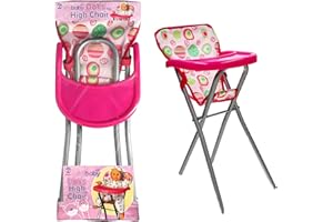 A2Z 4 Kids Baby Dolls Highchair Foldable Sturdy Metal Frame With Attached Feeding Table Role Play Toys Baby Doll Furniture Pretend Play Reborn Doll Accessories Suitable For Kids Ages 3 Years+