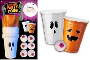 CarveKing Halloween Pumpkin & Ghost Party Beer Pong Set