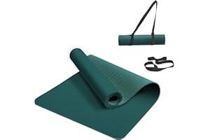 LaiEr tapis de yoga antidérapant tapis de sport extra - épais respectueux de l'environnement，avec bretelles pour le yoga le Pilates et la condition physique (183cm * 61cm * 8mm)