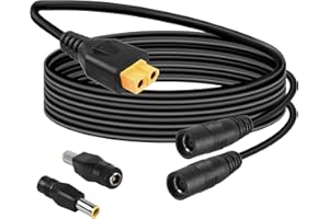 GELRHONR DC 8mm to XT60 Adapter Cable,14AWG DC 8mm Y Branch Parallel Adapter Cable,XT60 to DC7909 Cable with DC7909 to DC5525mm adapter,for Solar Panel RV Portable Power Station-1M/3.2Ft