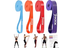 ‎POTOK POTOK Widerstandsbänder, Klimmzughilfe, 4 Verschiedene Stufen, Übungsbänder für Powerlifting, Muskelaufbau, Crossfit, Yoga, Stretching, Krafttraining für Männer und Frauen