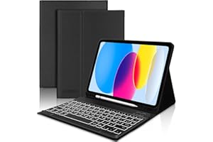 JADEMALL Custodia con Italiano Tastiera per iPad 10a Generazione 10.9" 2022, QWERTY Tastiera Retroilluminata Bluetooth Staccabile con Supporto per Apple Pencil per iPad 10 Generazione 2022, Nero