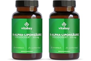 ‎VITABAY Vitabay R-Alpha Liponsäure 300mg - 240 Kapseln Hochdosiert und Vegan - Alpha Lipoic Acid mit hoher Bioverfügbarkeit, Laborgeprüft & hergestellt aus hochwertigen Rohstoffen