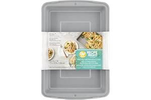 Wilton 2105-962 Rectangle Baking Tin, Recipe Right, Non Stick 33 x 22.8 x 5 cm (9 x 13in) , Silver