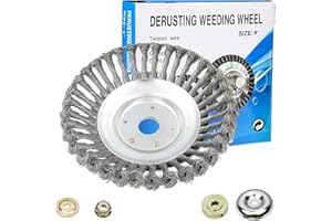 SSEHCWAN 8 Inch Wire Brush Weed Trimmer Head, Steel Wire Grass Trimmer Head Unbreakable Wired Trimmer Blade for Gardening Lawnmower Moss Grass Rust Removal
