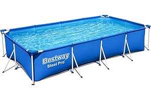 Bestway Steel Pro Frame Pool ohne Pumpe 400 x 211 x 81 cm , blau, eckig