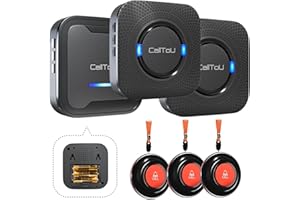 CallToU Wireless Personal Alarms for Elderly Caregiver Pager System with Elderly Alarm Call Button Panic Button Fall Alarm for Elderly Call Bell for Elderly Panic Alerts