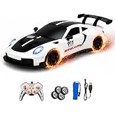 Uzaktan Kumandalı 4 Teker Kıvılcım Efektli Spor Model Drift Arabası Şarjlı Işıklı Sesli RC Spor Araba Sert Dayanıklı Malzemed