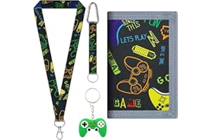 MLPKOI 4 Piezas Cartera Niño, Monedero Niño, Billetera Triple con Cordón y Llavero, Artículo Cartera para Niños, Ccartera Juvenil Chico, Regalo para Niños y Niñas para el Regreso a la Escuela