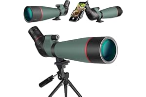 JOYDATE 20–60 x 80 HD Spektive für das Zielschießen, Spektiv für die Tierbeobachtung, Jagd und Vogelbeobachtung – wasserdichtes BAK4-Spektiv mit Stativ, verbessertem Smartphone-Halter