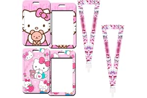 SIDESEA Lot de 2 porte-cartes pour enfant avec cordon - Personnalisable - En plastique rigide - Avec porte-cartes