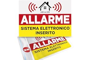 EVEREST ADV 10 Adesivi ALLARME dimensioni cm 10x7 | Antifurto | Etichette Dissuasive Deterrenti | Alta Resistenza all'Esterno | Confezione da 10 pz