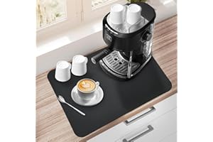 Cbilzxer Tappetino Scolapiatti, 40 x 50cm, Tappetino Super Assorbente Cucina,per Lavello Cucina, Caffettiera (50 x 40 cm, Grigio scuro)