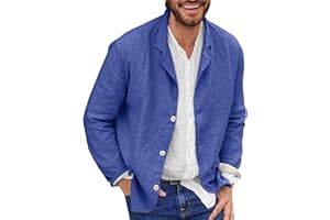 liaddkv Chaqueta de algodón para hombre, corte ajustado, chaqueta de traje, chaqueta de traje, abrigo de un solo color, chaqueta blazer para hombre, chaqueta de traje, talla grande, XXL