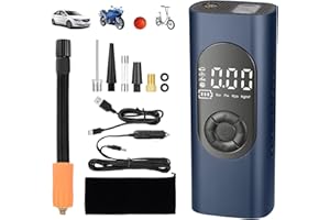 TOPEV Portable Air Compressors, Tyre Inflator Cordless Rechargeable, 6000mAh Battery Motocycle Tyre Inflator, Car Pump Electric Bike Pump, 150 PSI Air Pump Compressor for Car Motorcycle Bicycle Balls