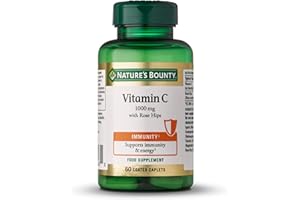 Nature's Bounty | Vitamina C 1000 mg con Escaramujo | Refuerzo Inmunitario y Energético | Antioxidante Natural | Suplemento de Vitamina C Alta Dosis | 60 Comprimidos Recubiertos