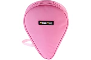 EASNEA Table Tennis Racket Case - Ping Pong Bat Carry Bag Cover Hold 2 Paddles with Carry Case Carry 3 Table Tennis Balls For Indoor Outdoor Sports Pink
