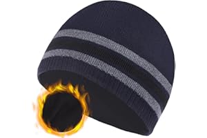 CHUANGLI Oversize XXL Mens Beanie Hat for Big Heads 23.6"-25.6", Large Winter Warm Knit Skull Cap Ribbed Stocking Hat Toboggan Cap